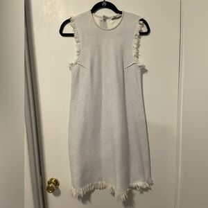 T by Alexander Wang Frayed Edge Sleeveless Tweed Dress